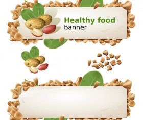Healthy food banners vectors 07