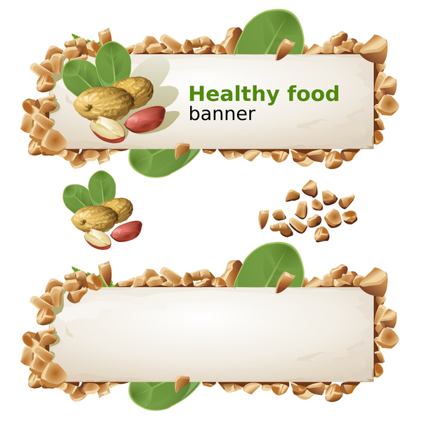 Healthy food banners vectors 07