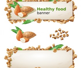 Healthy food banners vectors 08