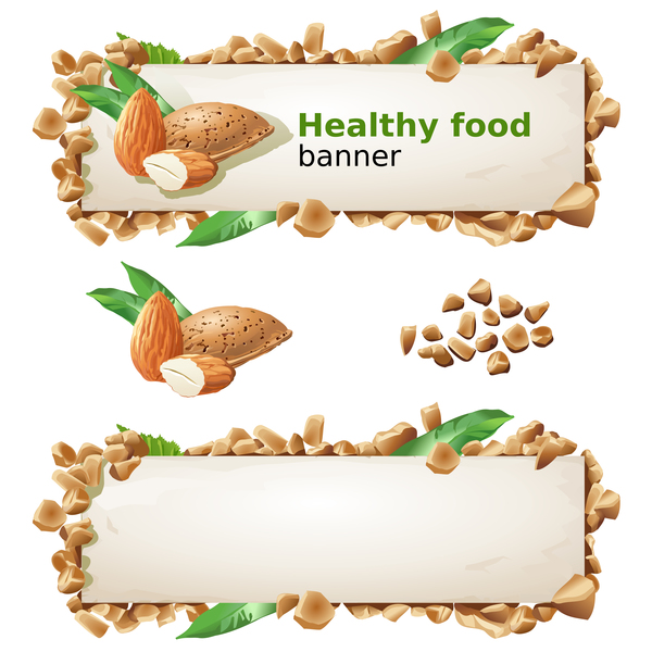 Healthy food banners vectors 08