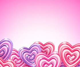 Heart candy cane with pink background vectors 01