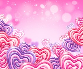 Heart candy cane with pink background vectors 02