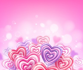Heart candy cane with pink background vectors 03