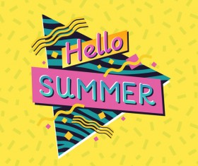 Hellow summer label vector
