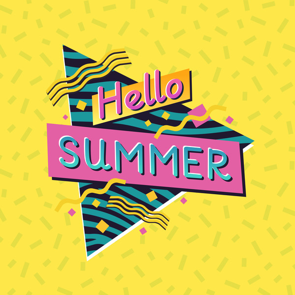 Hellow summer label vector