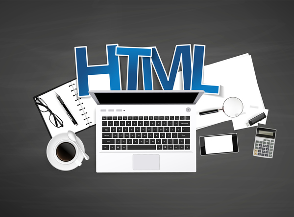 Html with workplace template vector 01