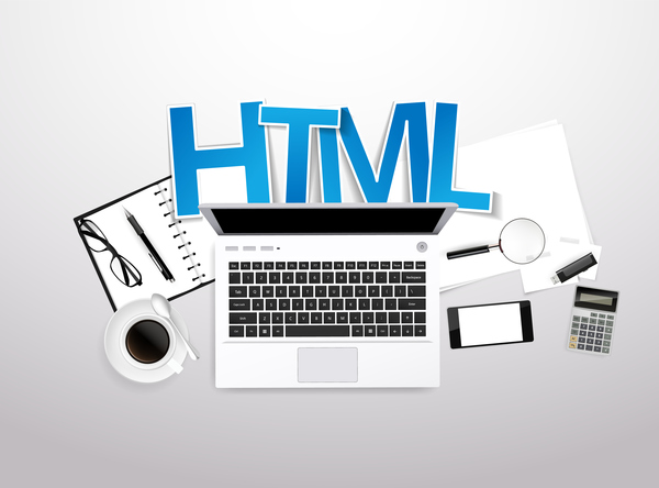 Html with workplace template vector 02