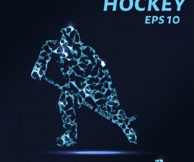 Ice hocker with points lines 3D vector 01