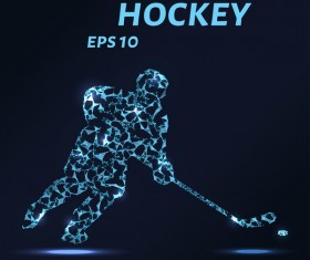 Ice hocker with points lines 3D vector 02