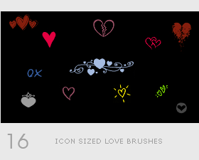 Icon love photoshop brushes set