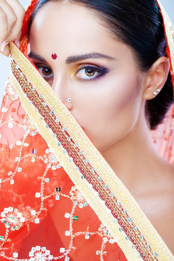 Indian flirtatious woman Stock Photo
