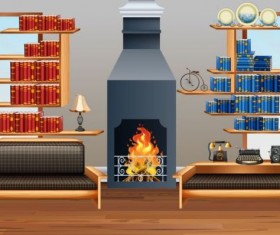 Indoor decorations design vectors set 04