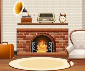 Indoor decorations design vectors set 05