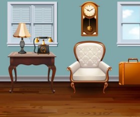 Indoor decorations design vectors set 06