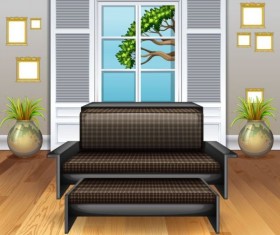 Indoor decorations design vectors set 13