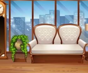Indoor decorations design vectors set 17