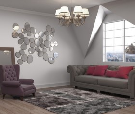 Interior with sofa and chair Stock Photo 07