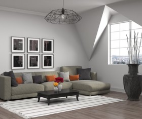 Interior with sofa and chair Stock Photo 08