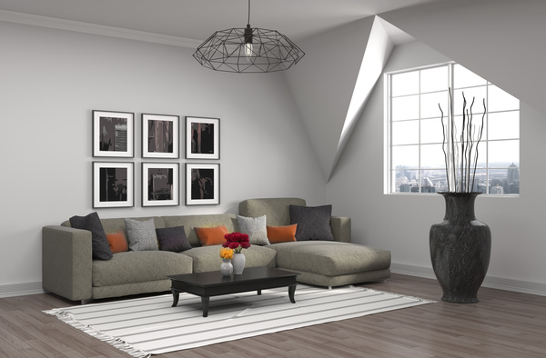 Interior with sofa and chair Stock Photo 08