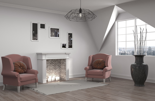 Interior with sofa and chair Stock Photo 09