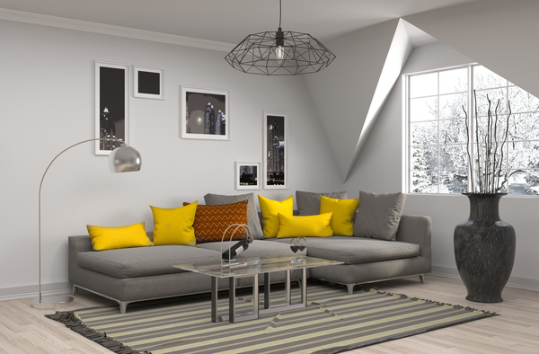 Interior with sofa and chair Stock Photo 10