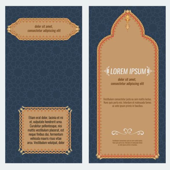 Islamic style brochure and flyer cover template vector 03
