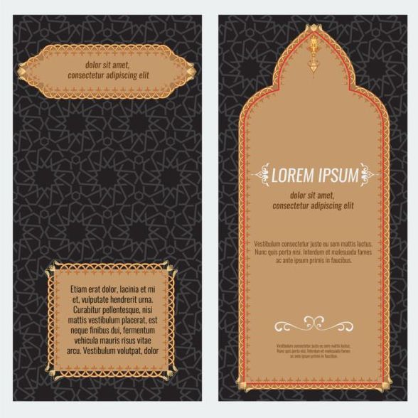Islamic style brochure and flyer cover template vector 05