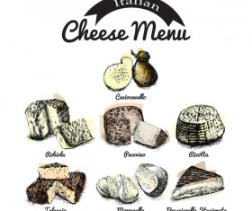 Italian cheese menu vector 02