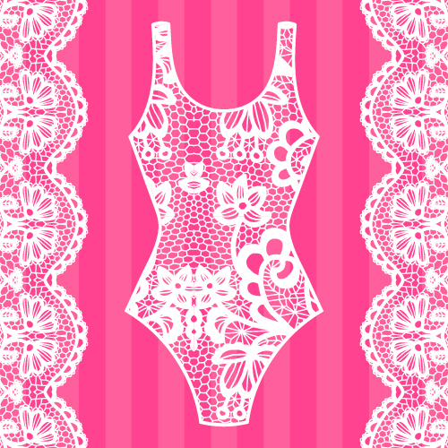 Lace with underwear vector design 02