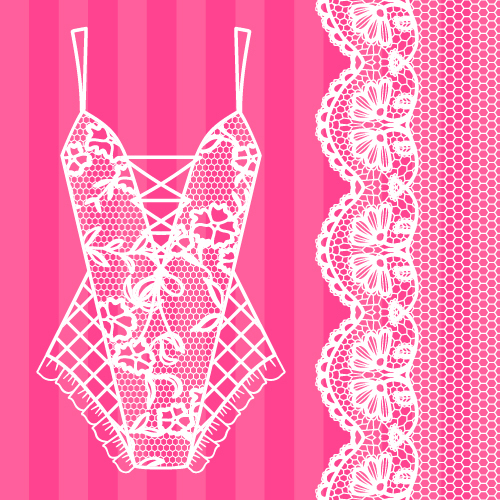 Lace with underwear vector design 03