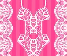 Lace with underwear vector design 04