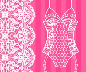 Lace with underwear vector design 05