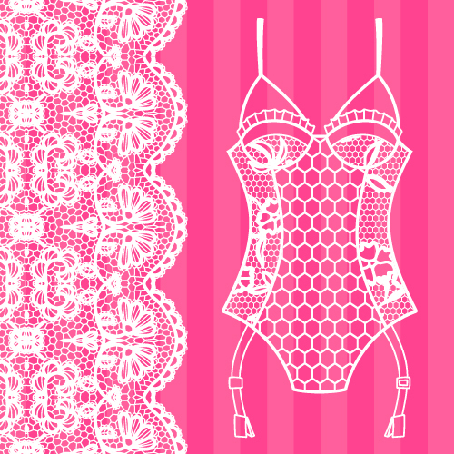 Lace with underwear vector design 05
