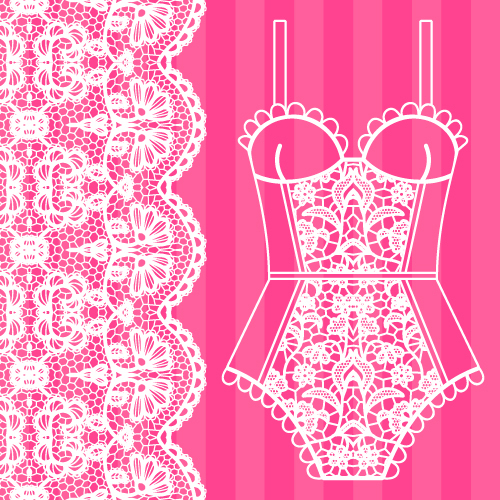 Lace with underwear vector design 06