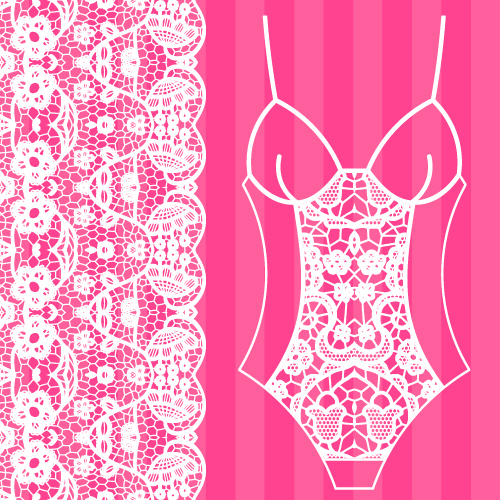 Lace with underwear vector design 07