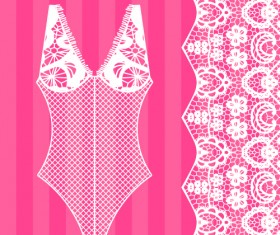 Lace with underwear vector design 08