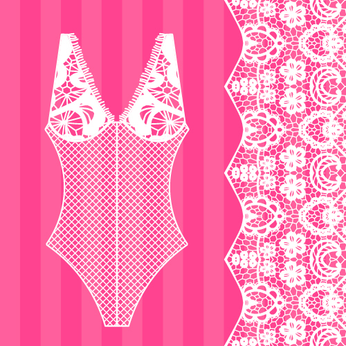 Lace with underwear vector design 08