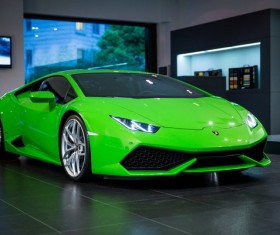 Lamborghini Levanton Green Car Stock Photo