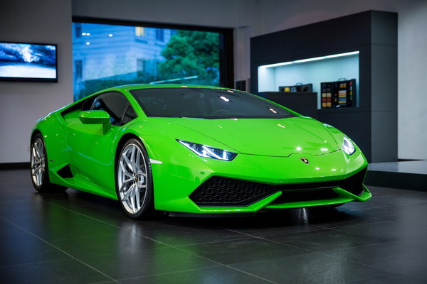 Lamborghini Levanton Green Car Stock Photo