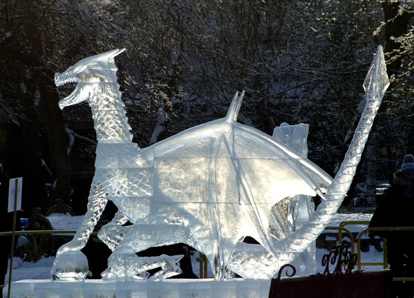 Large ice sculpture Stock Photo