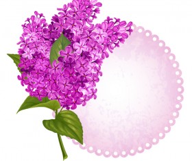 Lilac card template vector