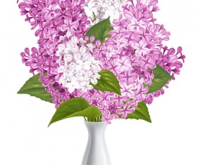 Lilac with white vase illustration vector