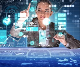 Master the advanced technology business woman Stock Photo 01