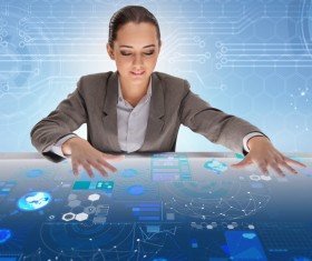 Master the advanced technology business woman Stock Photo 02
