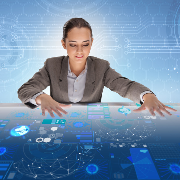 Master the advanced technology business woman Stock Photo 02
