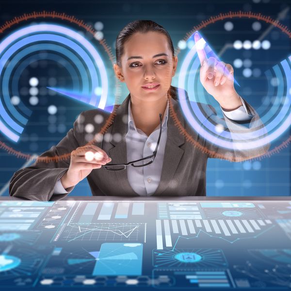 Master the advanced technology business woman Stock Photo 03