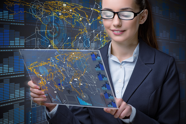 Master the advanced technology business woman Stock Photo 04