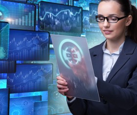 Master the advanced technology business woman Stock Photo 06