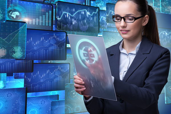 Master the advanced technology business woman Stock Photo 06