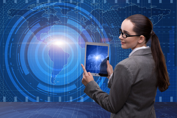 Master the advanced technology business woman Stock Photo 11